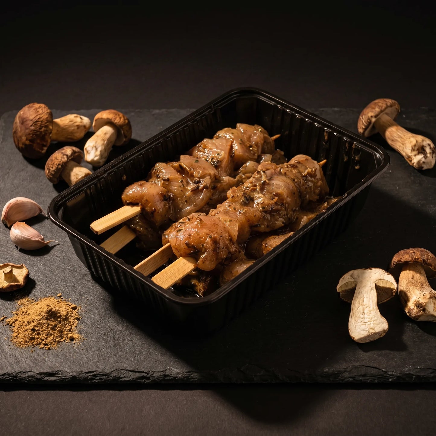 Brochette Cepes — poulet mariné Poulet Minute
