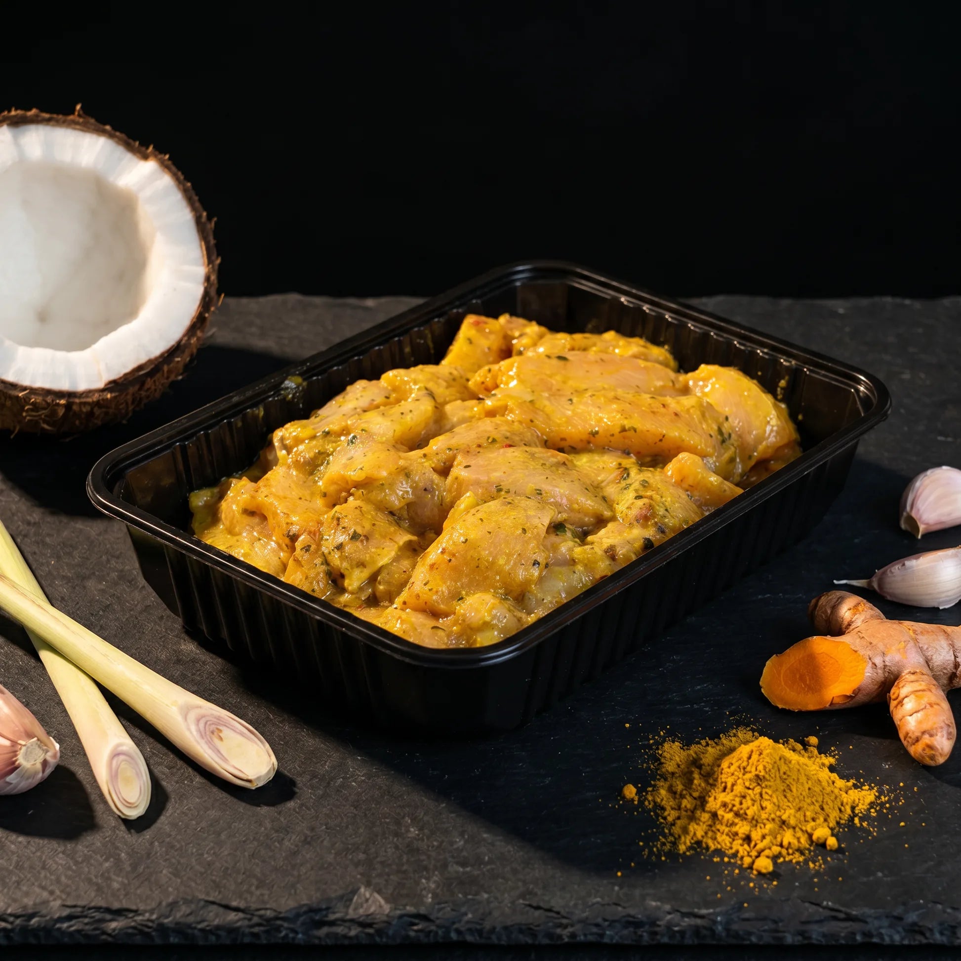 Poêlée Curry Coco — poulet mariné Poulet Minute