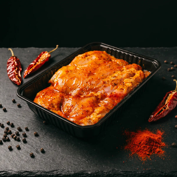 Haut de cuisse Andalouse, poulet mariné frais, saveur épicée