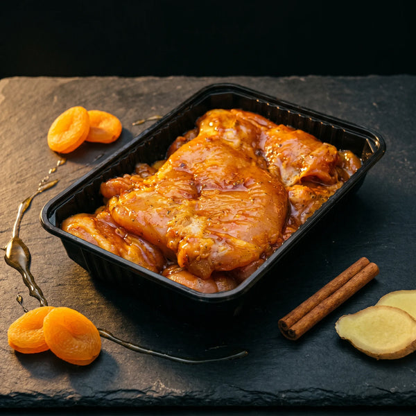 Haut de cuisse Miel Abricot, poulet mariné frais, saveur sucré-salé
