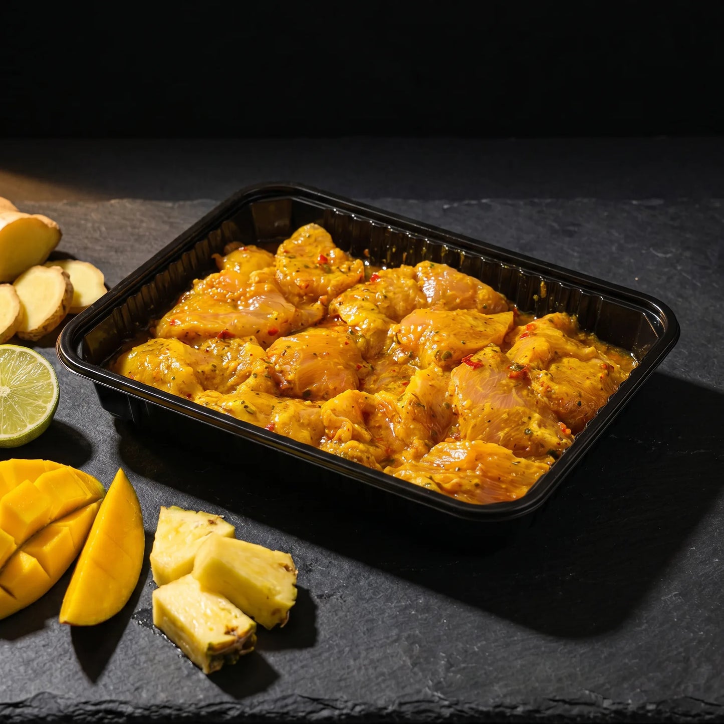 Poêlée Mangue Ananas — poulet mariné Poulet Minute